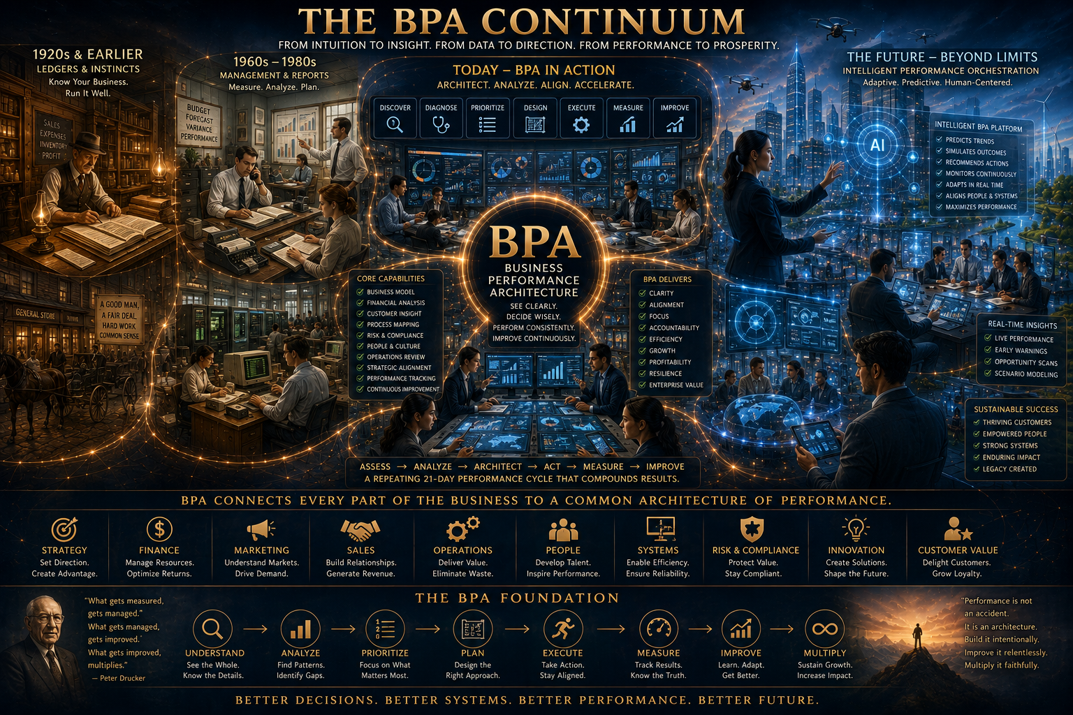 Business Performance Architecture historical-to-future continuum